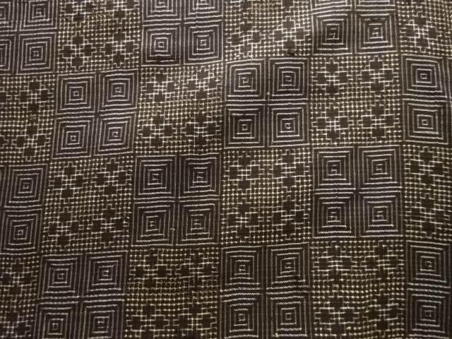 JAPANESE KIMONO / ANTIQUE KIMONO / SILK / DORO OSHIMA TSUMUGI / WOVEN CHECKERED